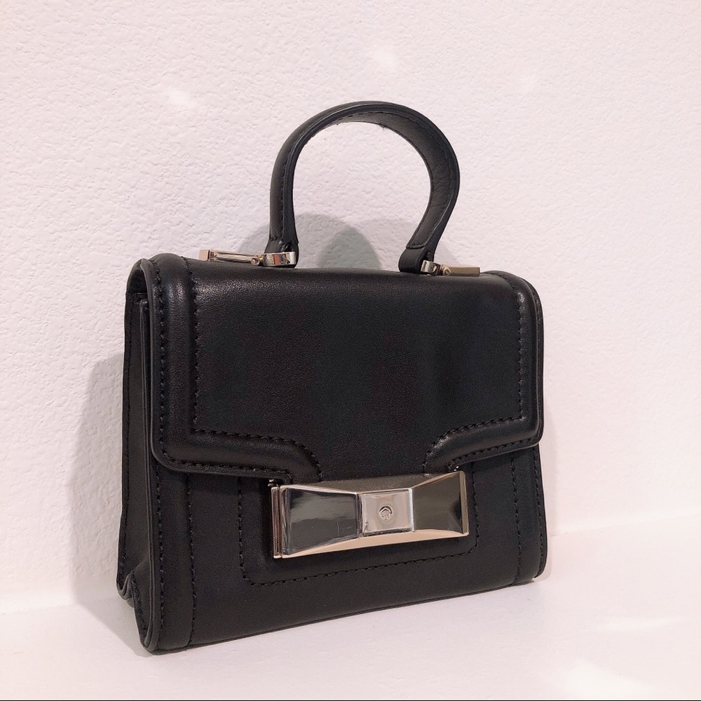 Kate Spade mini box crossbody bag with gold buckle